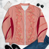 SCANDINORDIC Peach Floral Unisex Bomber Jacket