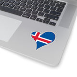 SCANDINORDIC Iceland Flagg Heart Sticker - SCANDINORDIC.com