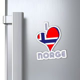 RETRO I Love Norge Heart Magnet - SCANDINORDIC.com