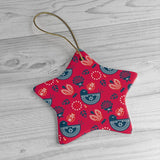 SCANDINORDIC Folk Bird Jul Christmas Ornaments Red Exclusive - SCANDINORDIC.com