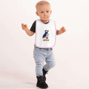 Iceland Puffin Custom Embroidered Baby Bib - SCANDINORDIC.com